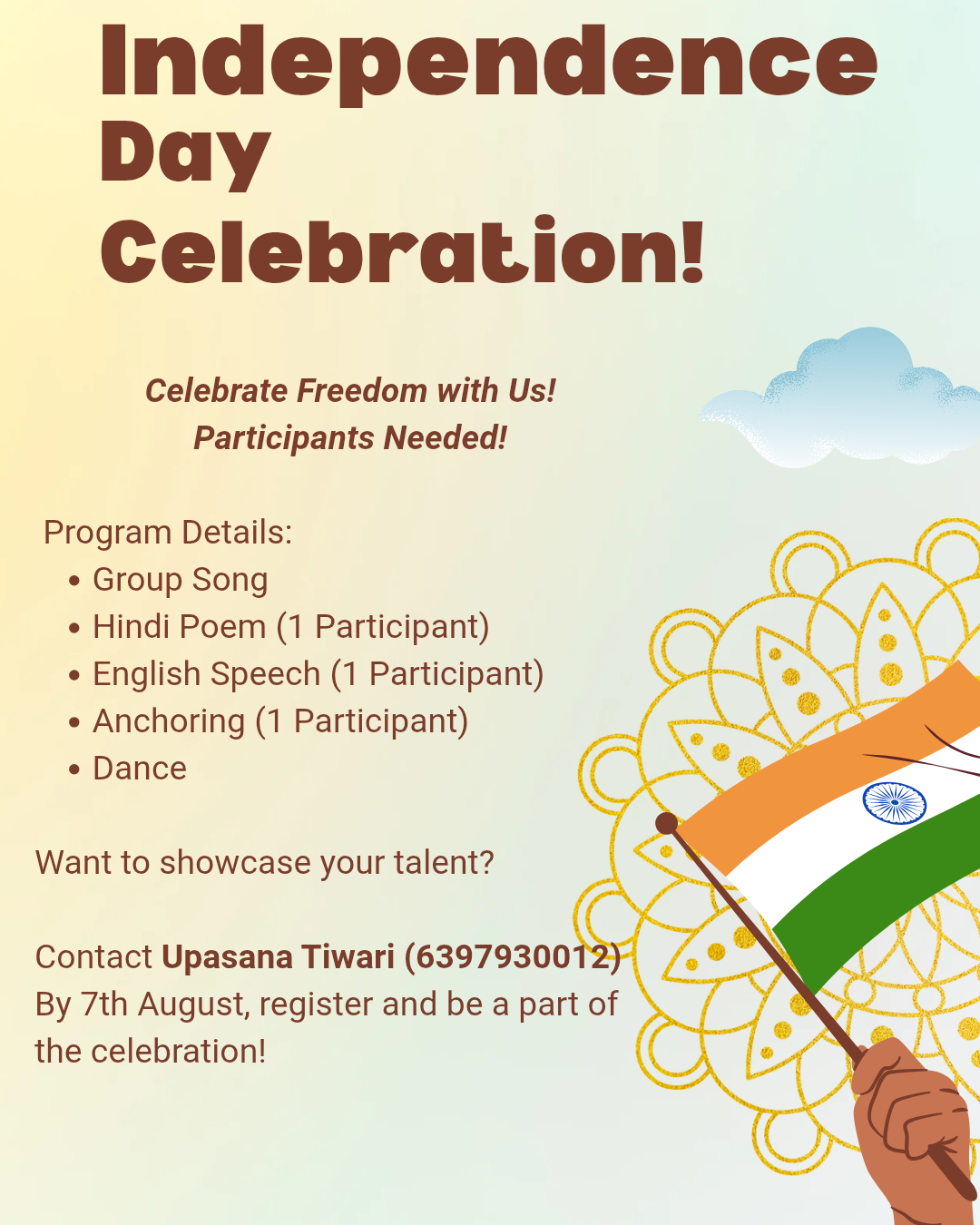 Participation in the Independence Day celebration